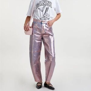 Ganni Stary Pink Wide-Leg Jeans